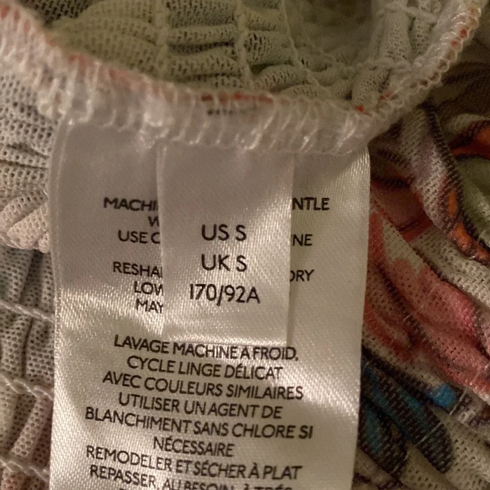 Anthropologie Aurelia Smocked Floral Puff Sleeve Cropped Crinkle Top - S - Picture 11 of 14